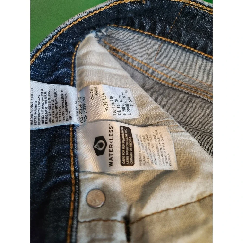 Levi's 511 Slim Fit Jeans Mens 36x34 Dark Wash Blue Denim WaterLess 00511-1702